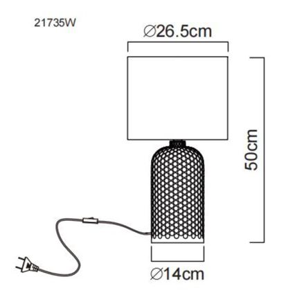 Globo - Tafellamp 1xE27/60W/230V wit