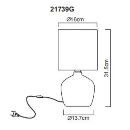 Globo - Tafellamp 1xE14/40W/230V grijs