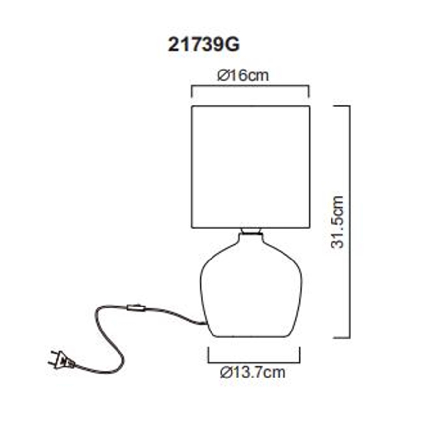 Globo - Tafellamp 1xE14/40W/230V grijs