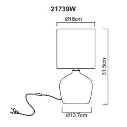 Globo - Tafellamp 1xE14/40W/230V wit