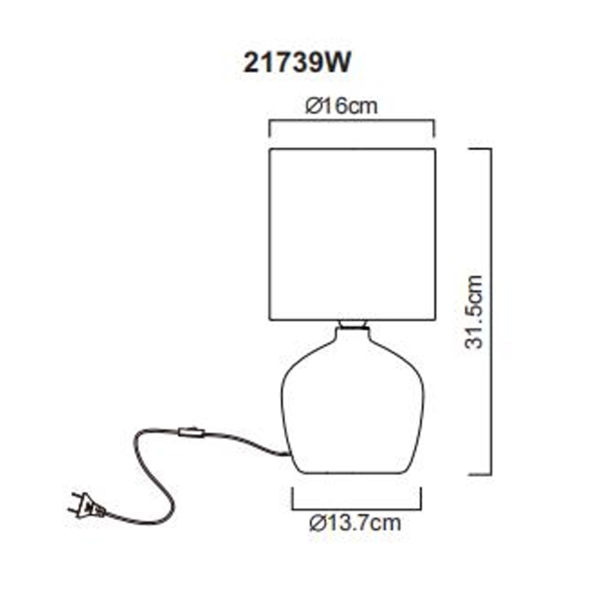 Globo - Tafellamp 1xE14/40W/230V wit