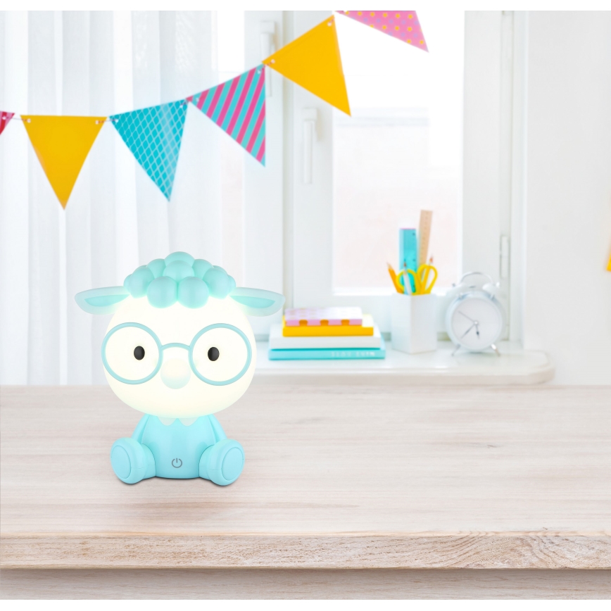Globo - LED Dimbaar oplaadbaar kinder nacht klein lampje LED/1W/5V 500 mAh blauw