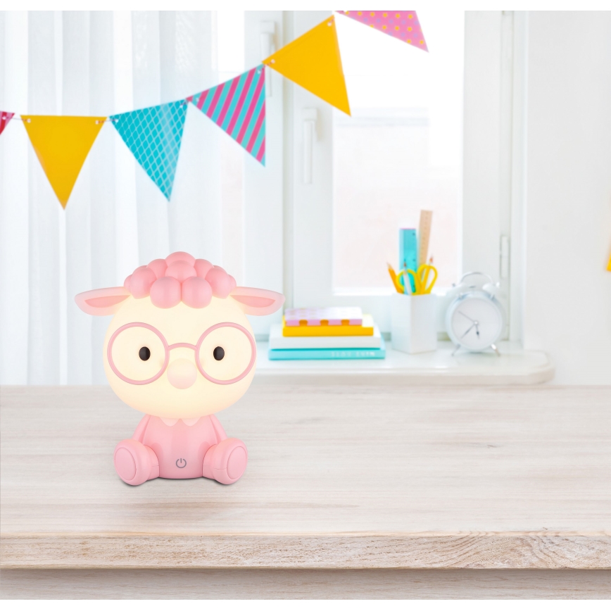 Globo - LED Dimbaar oplaadbaar kinder nacht klein lampje LED/1W/5V 500 mAh roze