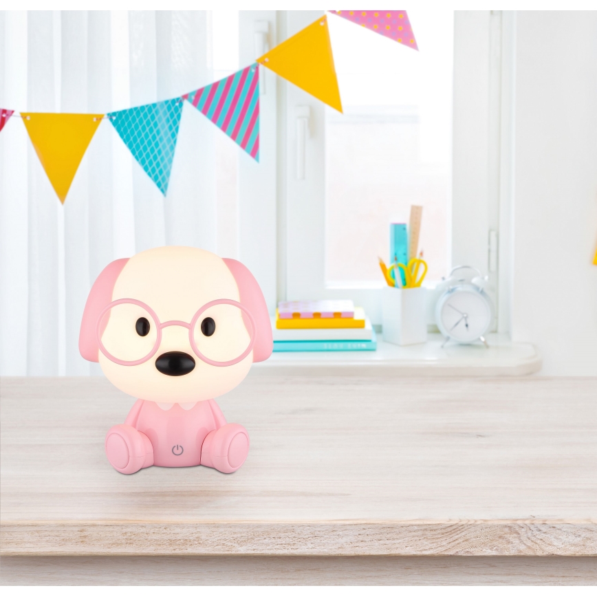 Globo - LED Dimbaar oplaadbaar kinder nacht klein lampje LED/1W/5V 500 mAh roze