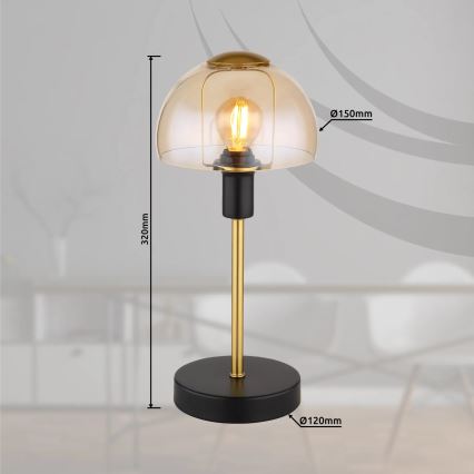 Globo - Tafel aanraken lamp 1xE14/25W/230V zwart/goud