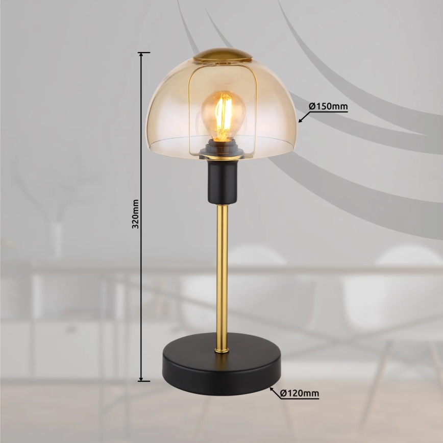 Globo - Tafel aanraken lamp 1xE14/25W/230V zwart/goud
