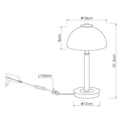 Globo - LED Dimbare touch-tafellamp LED/7W/230V 3000K mat chroom