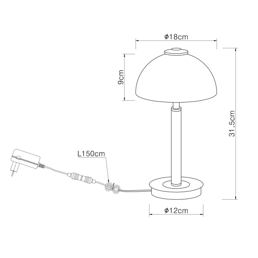 Globo - LED Dimbare touch-tafellamp LED/7W/230V 3000K mat chroom