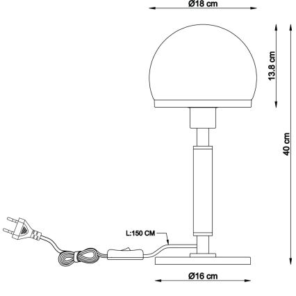 Globo - Tafellamp 1xE27/40W/230V goud