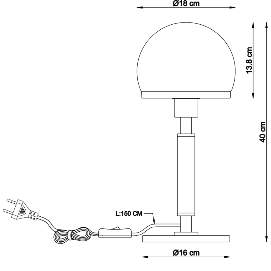 Globo - Tafellamp 1xE27/40W/230V goud