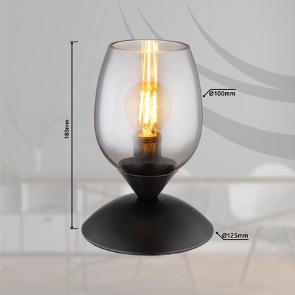 Globo - Tafel aanraken lamp 1xE14/25W/230V zwart