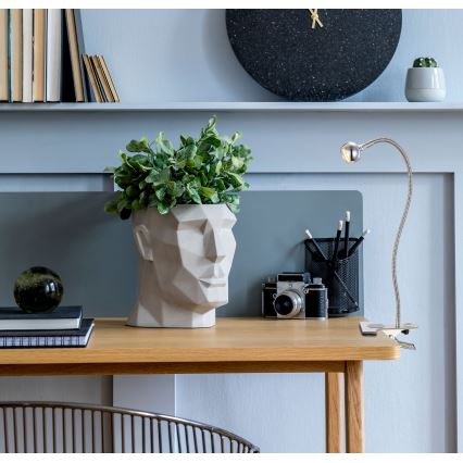 Globo - Flexibele LED-lamp met clip LED/3W/230V mat chroom