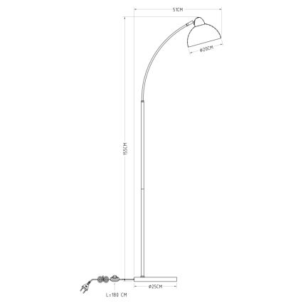 Globo - Vloerlamp 1xE27/40W/230V