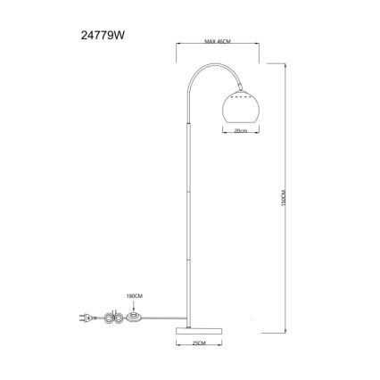 Globo - Staande lamp 1xE27/60W/230V wit