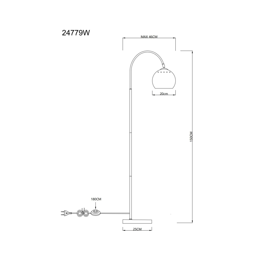 Globo - Staande lamp 1xE27/60W/230V wit
