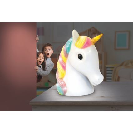 Globo - LED Kindernachtlamp LED/1W/230/4,5V 3xAA eenhoorn