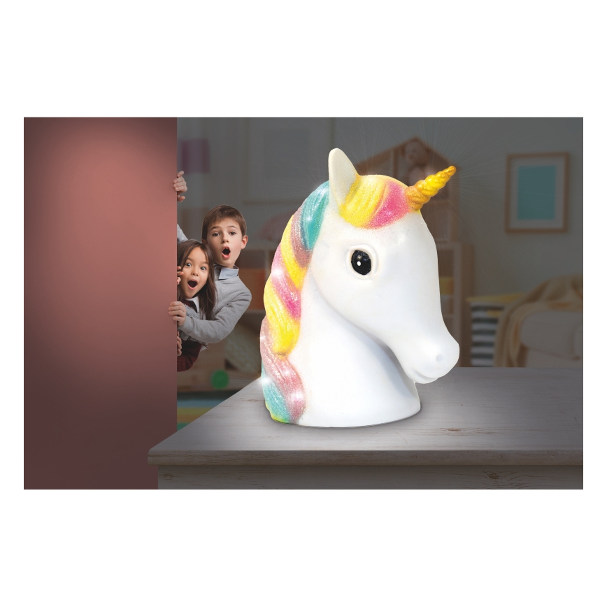Globo - LED Kindernachtlamp LED/1W/230/4,5V 3xAA eenhoorn