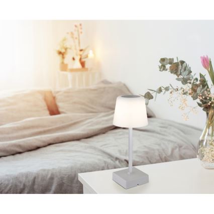 Globo - Dimbaar LED touch tafellampje LED/2W/5V 3000/4500/6500K 800 mAh zilver