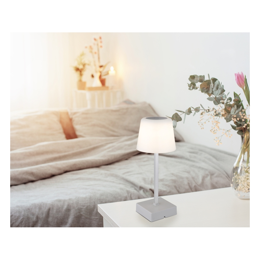 Globo - Dimbaar LED touch tafellampje LED/2W/5V 3000/4500/6500K 800 mAh zilver