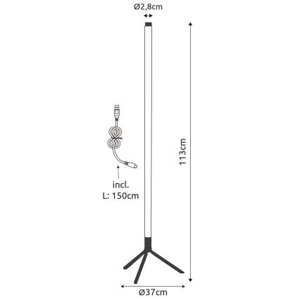 Globo - LED RGB dimbare vloerlamp LED/7W/5V + afstandsbediening