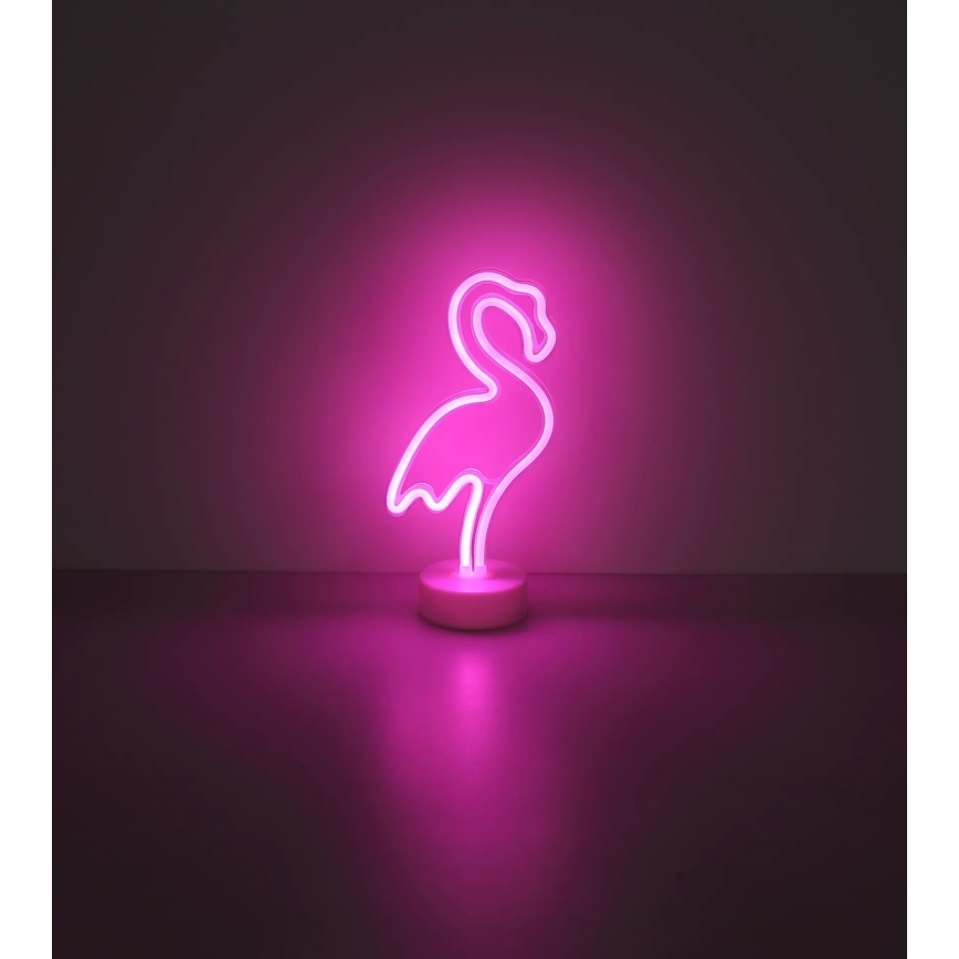 Globo - LED Neon tafel decoratie LED/2W/3xAA flamingo