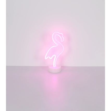 Globo - LED Neon tafel decoratie LED/2W/3xAA flamingo