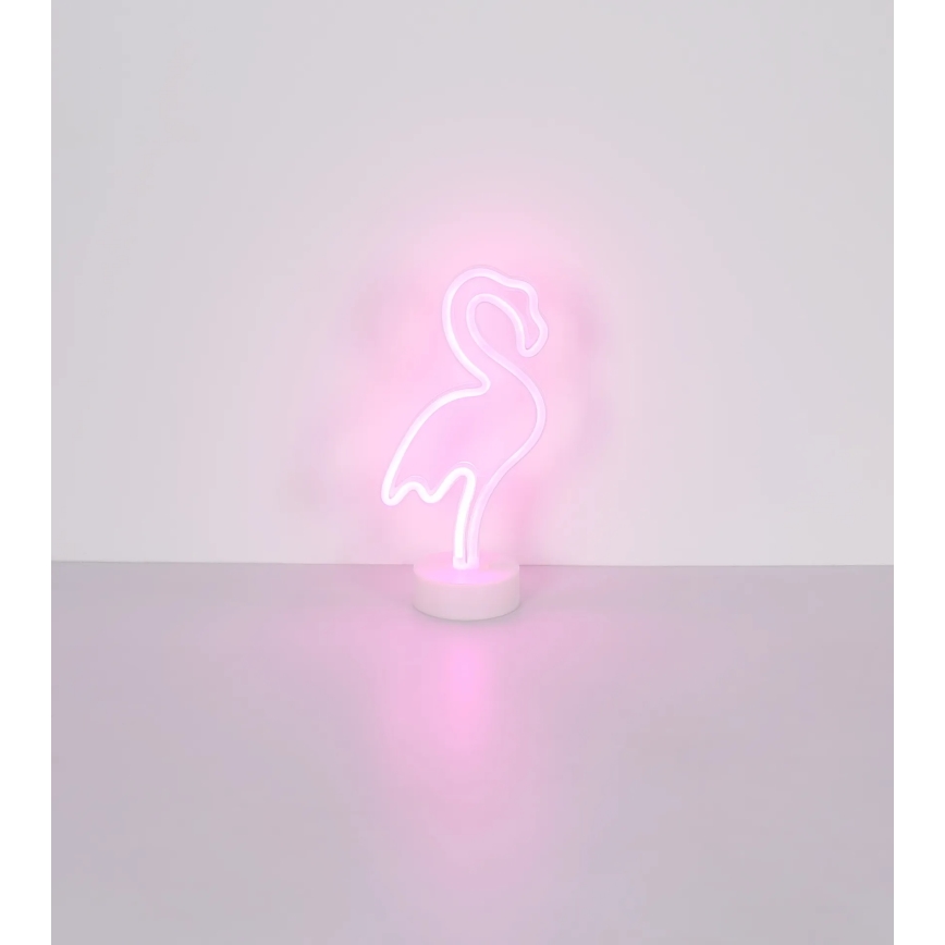 Globo - LED Neon tafel decoratie LED/2W/3xAA flamingo