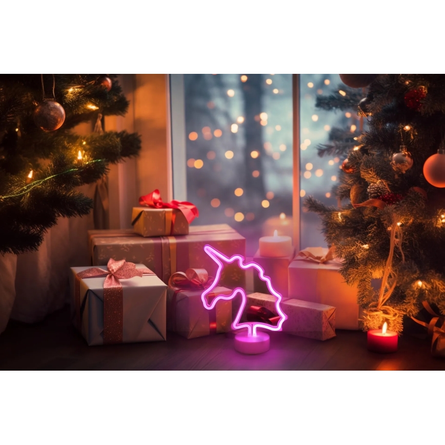 Globo - LED Neon tafel decoratie LED/2W/3xAA eenhoorn