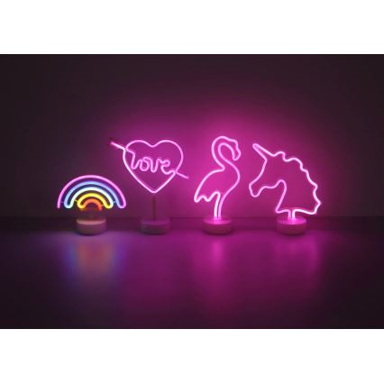 Globo - LED Neon tafel decoratie LED/2W/3xAA eenhoorn