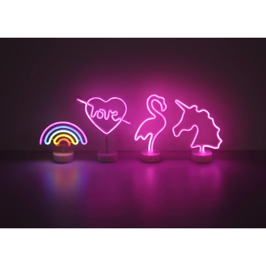 Globo - LED Neon tafel decoratie LED/2W/3xAA eenhoorn