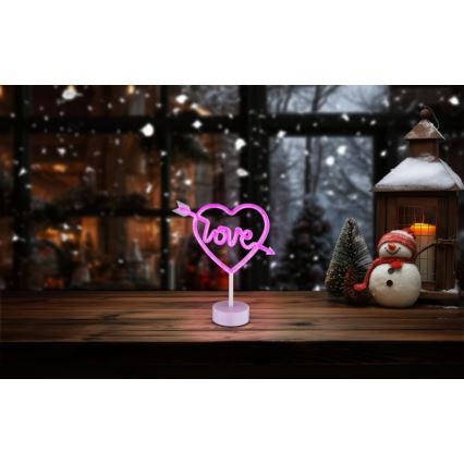 Globo - LED Neon tafeldecoratie LED/2W/3xAA hart