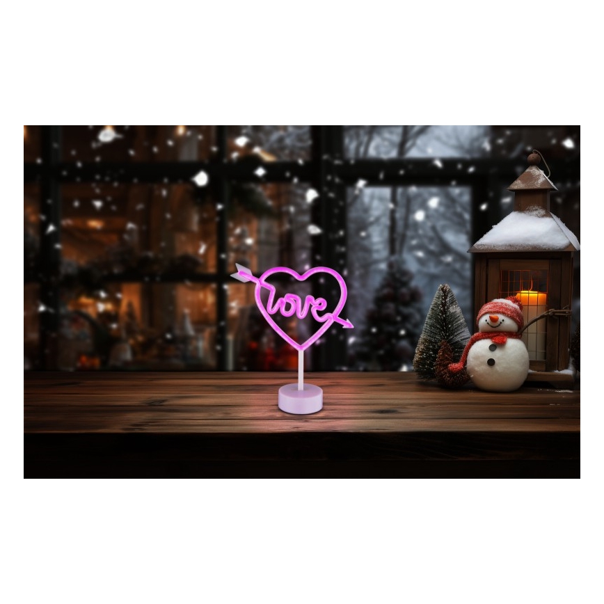 Globo - LED Neon tafeldecoratie LED/2W/3xAA hart