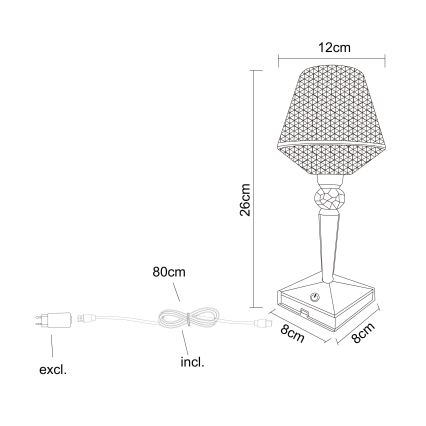 Globo - Dimbaar LED touch tafellampje LED/1W/5V 2700/4000/6500K 800 mAh