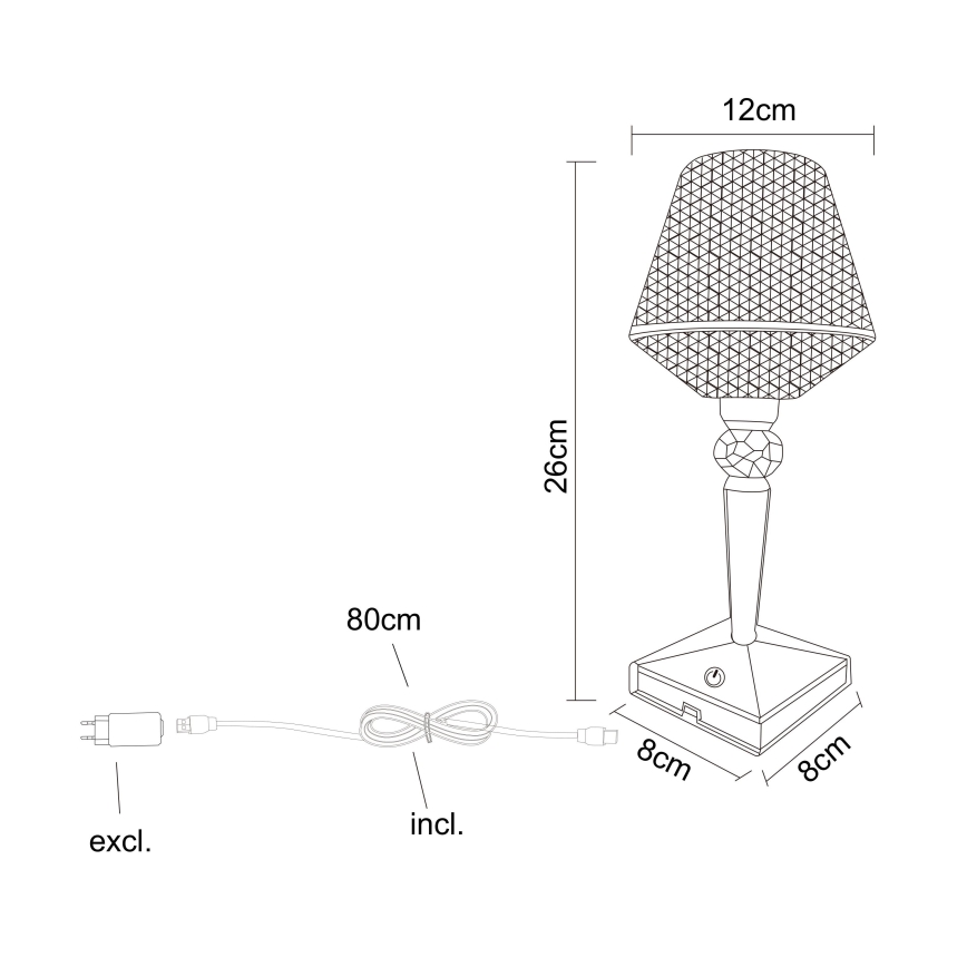 Globo - Dimbaar LED touch tafellampje LED/1W/5V 2700/4000/6500K 800 mAh
