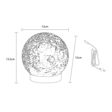 Globo - LED Decoratief oplaadbaar tafellamp 25xLED/0,06W/5V 600 mAh IP44