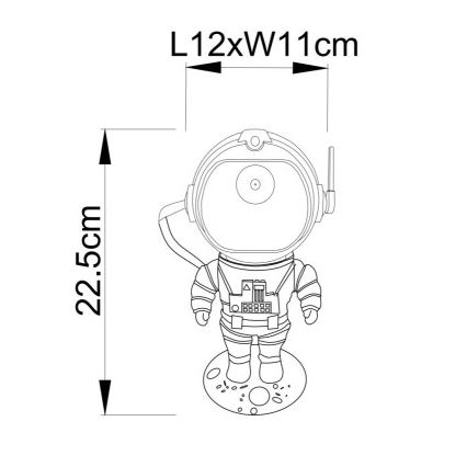 Globo - LED RGB Tafellamp LED/4,5W/5V astronaut zilver