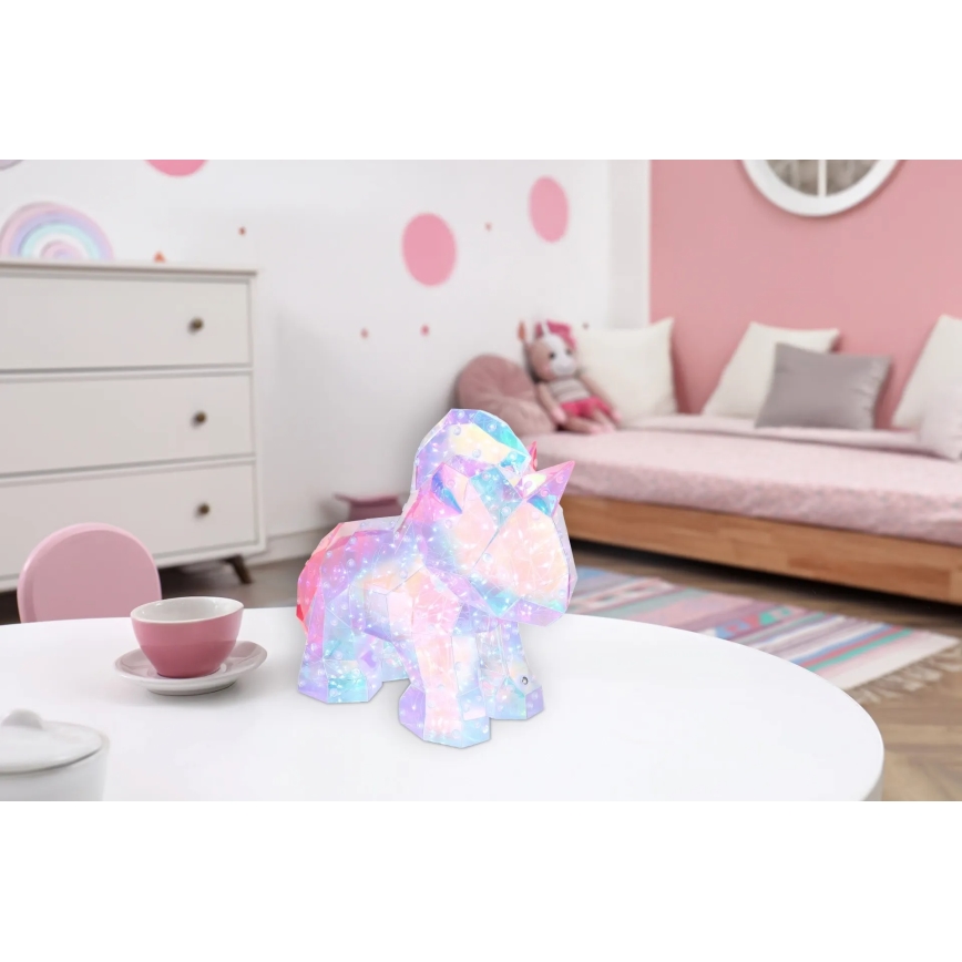 Globo - Dimbare oplaadbare LED-tafeldecoratie LED/4W/5V 1800 mAh eenhoorn