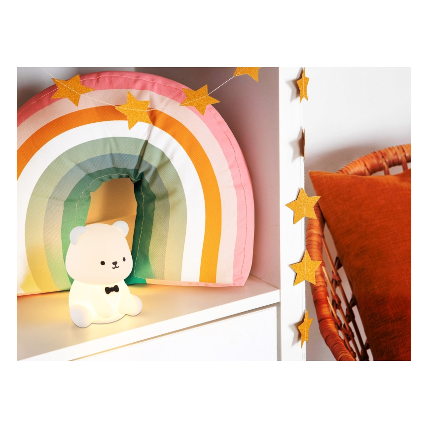 Globo - LED RGBW dimbaar oplaadbaar nachtlampje voor kinderen LED/1W/5V 1200 mAh beer