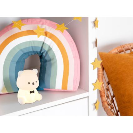 Globo - LED RGBW dimbaar oplaadbaar nachtlampje voor kinderen LED/1W/5V 1200 mAh beer