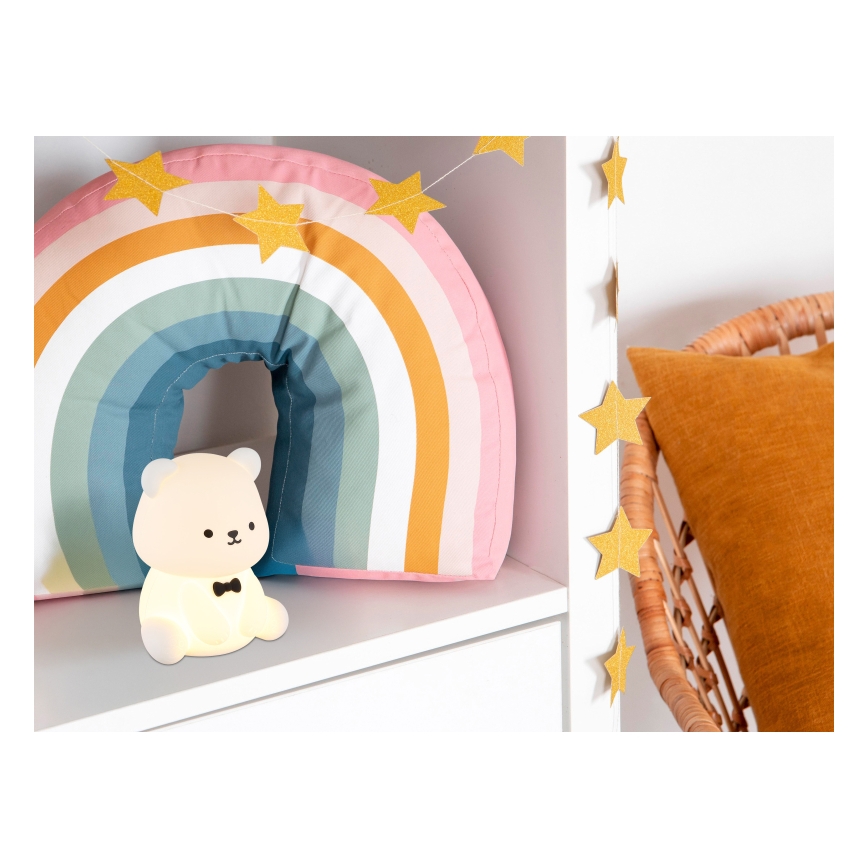 Globo - LED RGBW dimbaar oplaadbaar nachtlampje voor kinderen LED/1W/5V 1200 mAh beer
