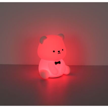 Globo - LED RGBW dimbaar oplaadbaar nachtlampje voor kinderen LED/1W/5V 1200 mAh beer