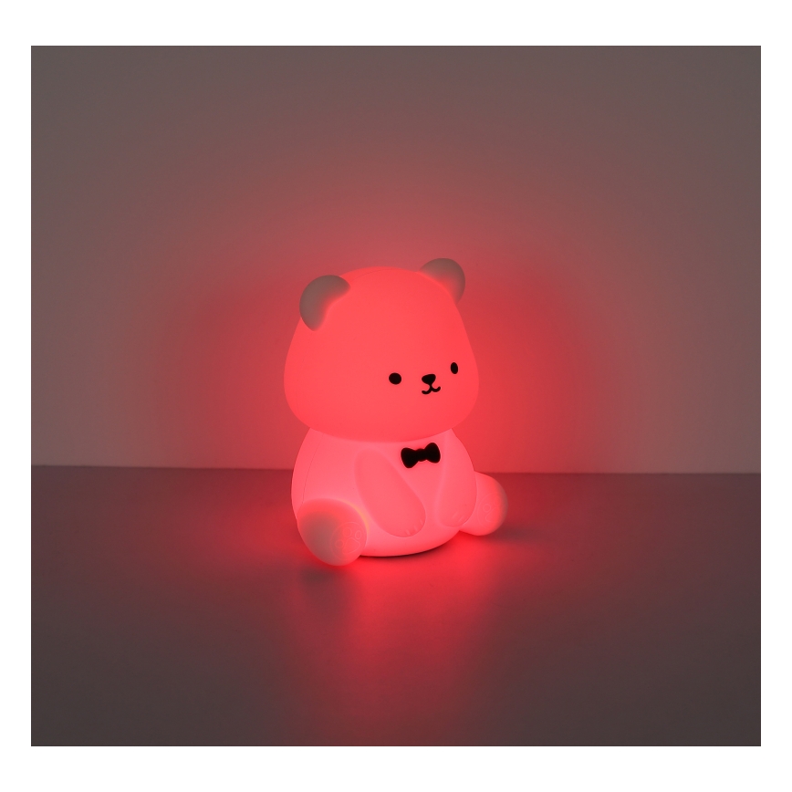Globo - LED RGBW dimbaar oplaadbaar nachtlampje voor kinderen LED/1W/5V 1200 mAh beer