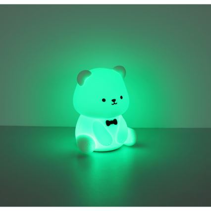 Globo - LED RGBW dimbaar oplaadbaar nachtlampje voor kinderen LED/1W/5V 1200 mAh beer