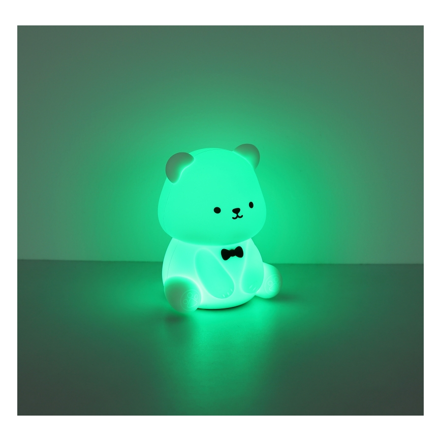 Globo - LED RGBW dimbaar oplaadbaar nachtlampje voor kinderen LED/1W/5V 1200 mAh beer
