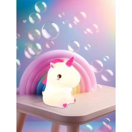 Globo - LED RGBW Dimbaar oplaadbaar nachtlampje voor kinderen LED/1,5W/5V 1200 mAh eenhoorn