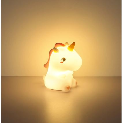 Globo - LED RGBW Dimbaar oplaadbaar nachtlampje voor kinderen LED/1,5W/5V 1200 mAh eenhoorn
