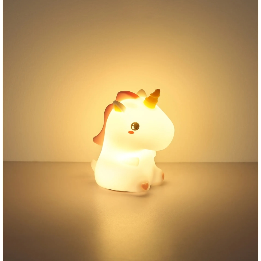 Globo - LED RGBW Dimbaar oplaadbaar nachtlampje voor kinderen LED/1,5W/5V 1200 mAh eenhoorn