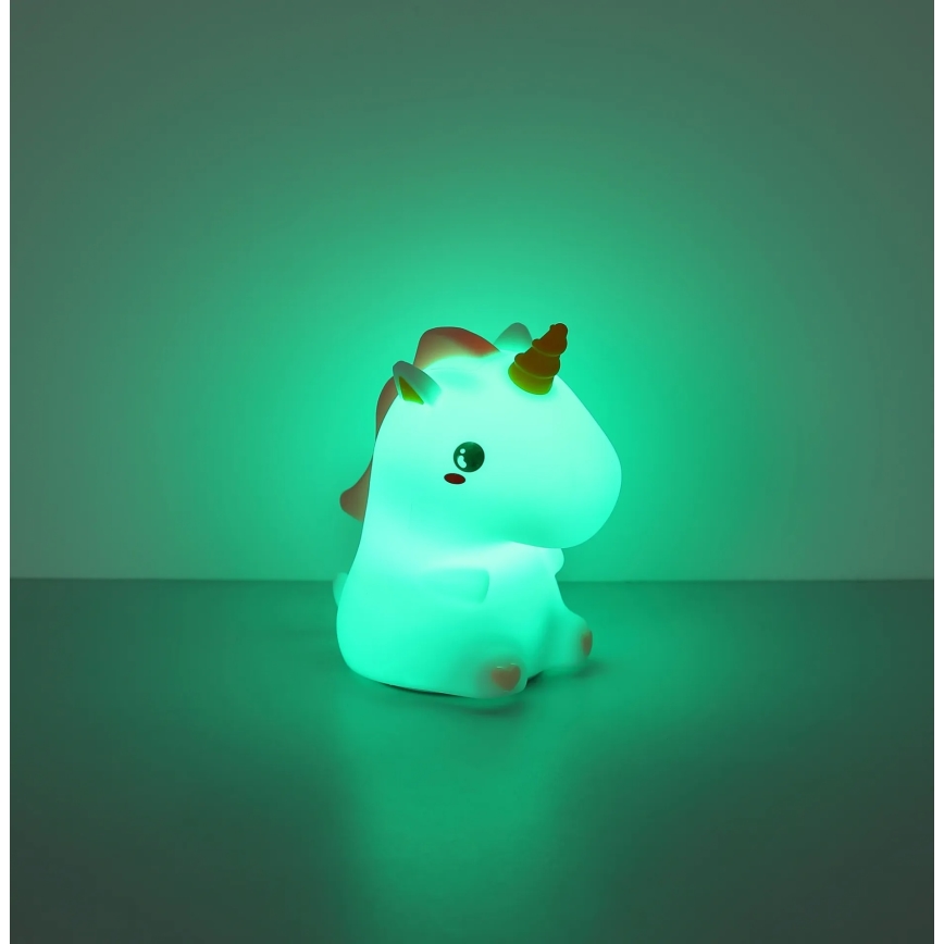 Globo - LED RGBW Dimbaar oplaadbaar nachtlampje voor kinderen LED/1,5W/5V 1200 mAh eenhoorn