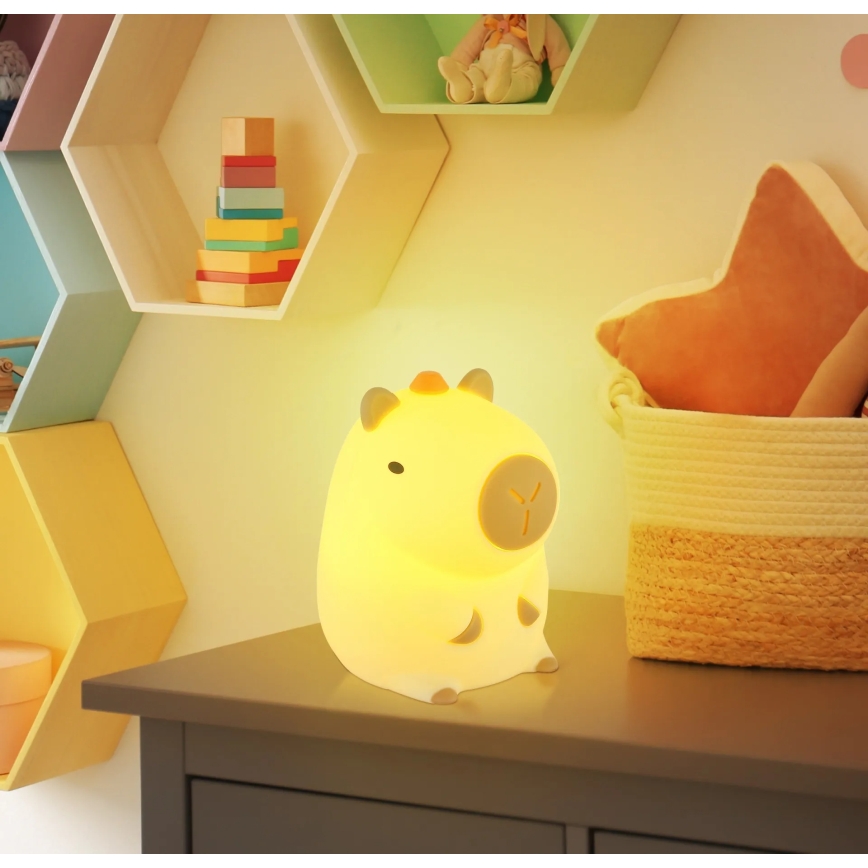 Globo - LED RGBW dimbaar, oplaadbaar nachtlampje voor kinderen LED/1,5W/5V 1200 mAh capibara