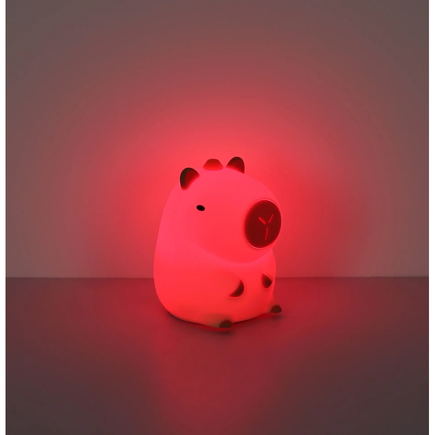 Globo - LED RGBW dimbaar, oplaadbaar nachtlampje voor kinderen LED/1,5W/5V 1200 mAh capibara